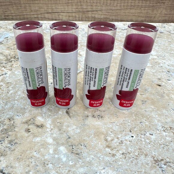Lot Of 4 Physicians Formula Organic Wear Nourishing Lipstick PF11078 Sugar Plum - Picture 1 of 8